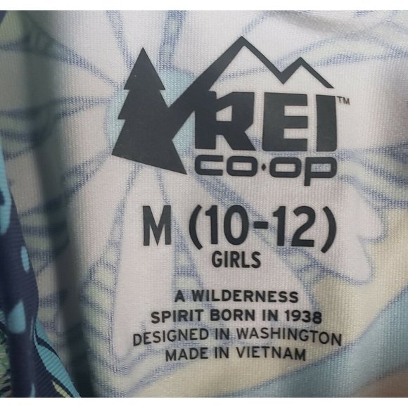 REI Rash Guard Girls L 10-12y Short Sleeve Multicolor Geometric Swim Shirt Sun - Picture 3 of 3